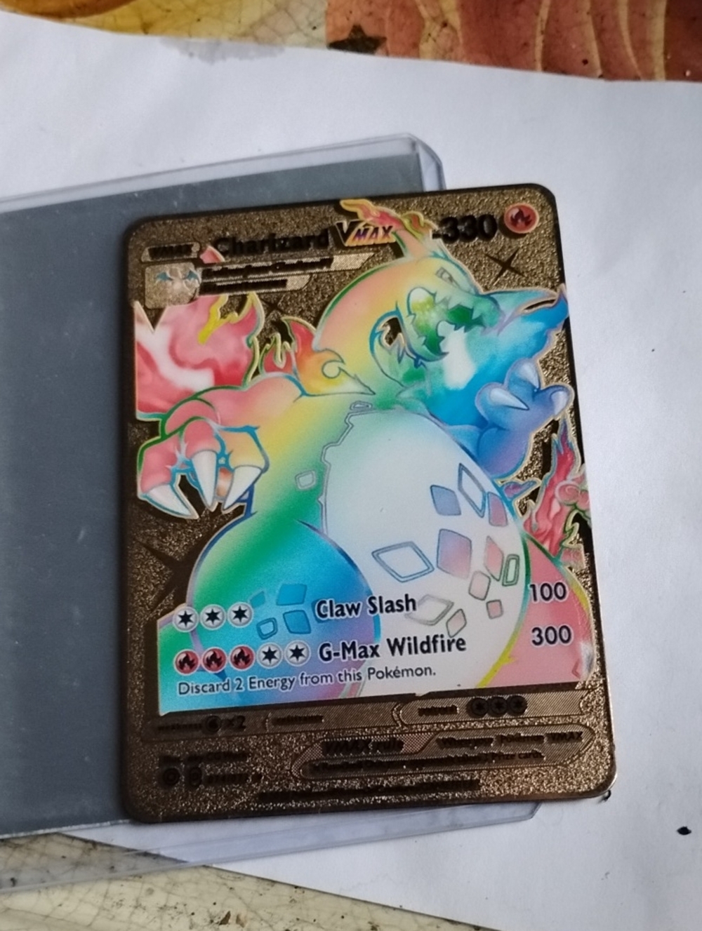 Rainbow Holo Pokémon VMAX Gold Foil Card